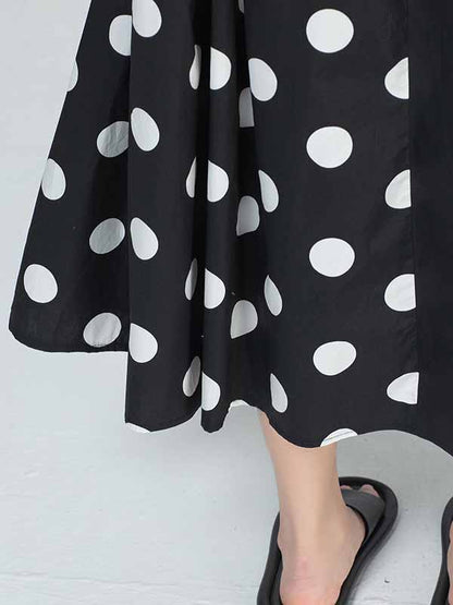 Original Polka-Dot Irregularity Split-Joint Shirt Dress