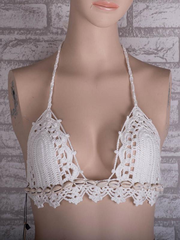 Crochet Gorgeous Embellished Split Bikini Swimsuit