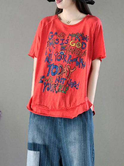 Simple Letter Printed T-shirt