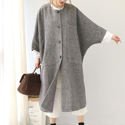 Autumn Winter Women Loose Shoulder Sleeve Overcoat