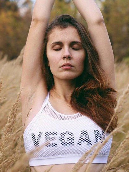 Mesh Letter Printed Sports Bra