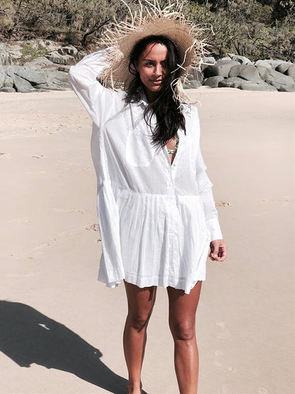 Loose Beach White Cover-ups Swimwear