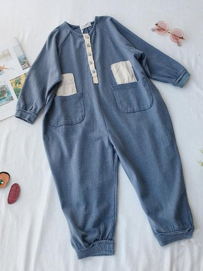 Loose Fashion Split-joint Kids Jumpsuits
