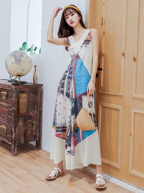 Comfortable Colorful Printed Beach Jumpsuit
