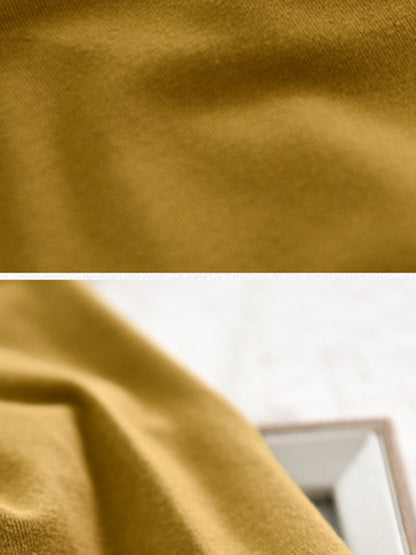 Simple Long Sleeves Elastics Solid Color High-Neck T-Shirts Tops