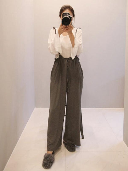 Loose Plus Size Empire Solid Jumpsuits