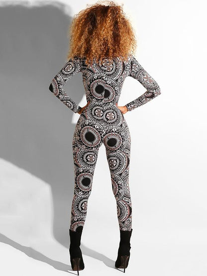 Zipper Long Sleeve Jumpsuits