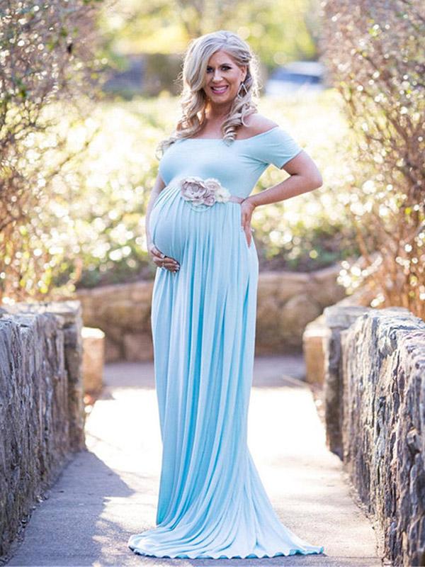 Maternity Off-the-shoulder Maxi Dress