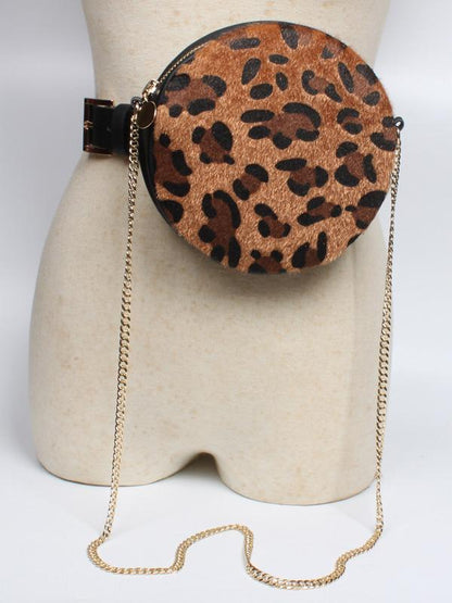 Leopard Circle Belt With Bag
