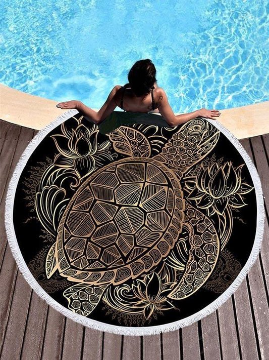 Popular Tortoise Printed Beach Mat