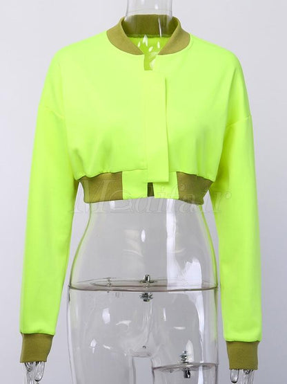 Fluorescent Bare Midriff Sports Jacket