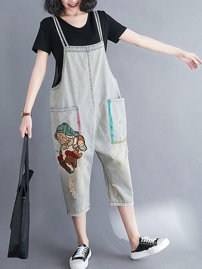Original Cartoon Print Harem Jumpsuits