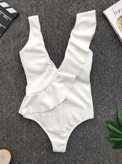 Sexy Beach Ruffled One-piece Swimsuit