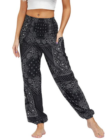 Vintage Bohemia Geometric Printed High Waisted Knickerbockers& Yoga Pants