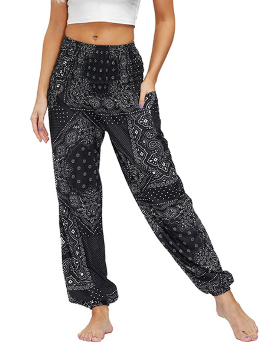 Vintage Bohemia Geometric Printed High Waisted Knickerbockers& Yoga Pants