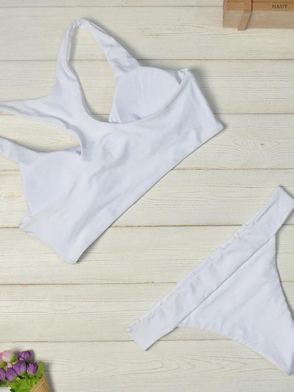 Solid Bandage Bikinis Swimwear