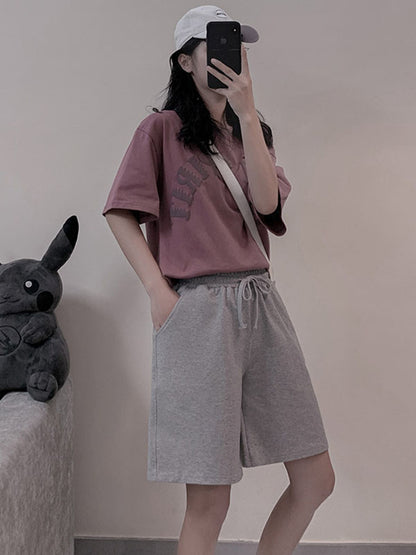 Casual Solid Color Column Wide Leg Shorts