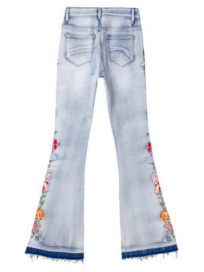 Fashion Embroidered Jean Pants Bottoms