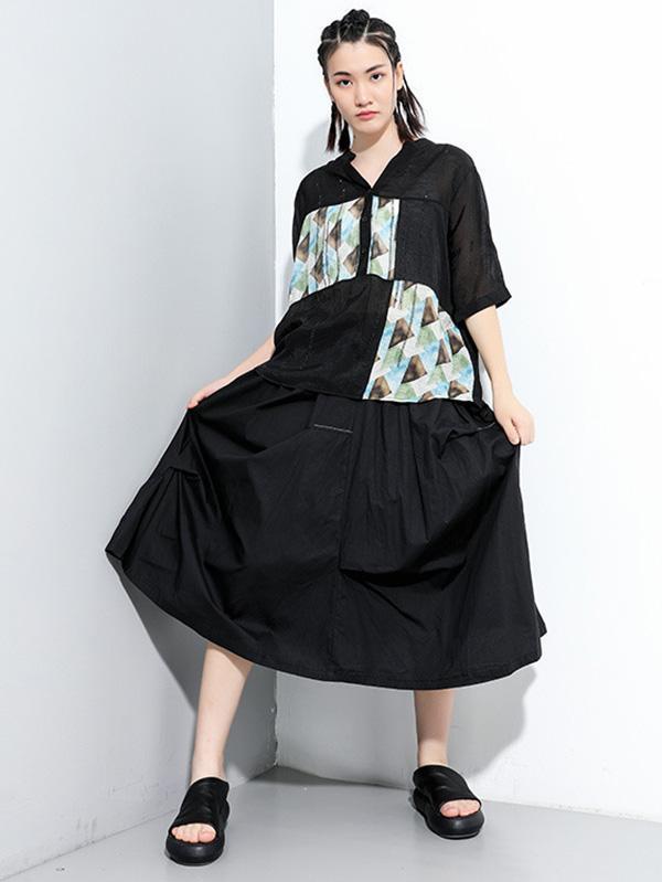 Original Solid Column A-Line Skirt