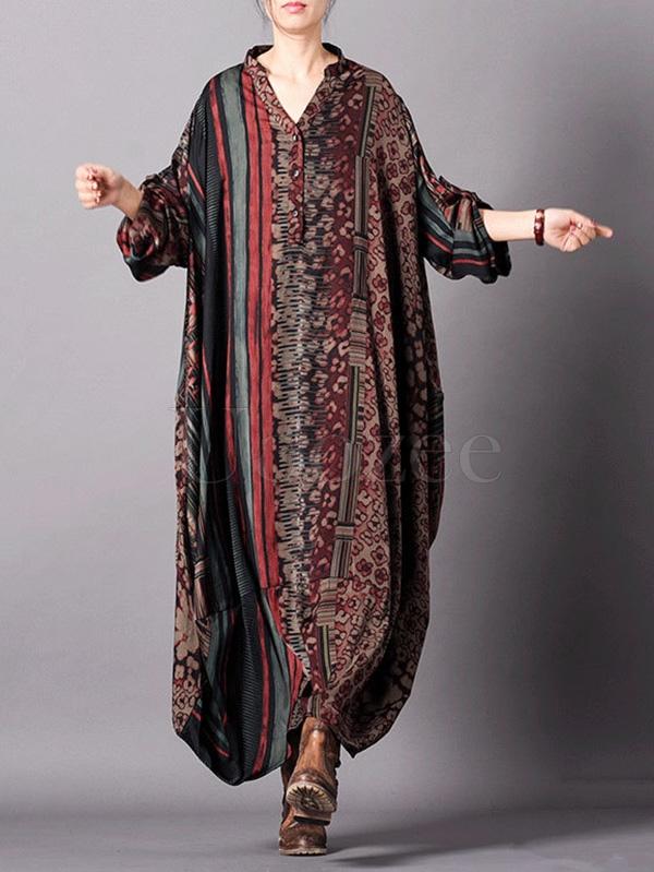 Super Loose Silk Vintage Long Dress