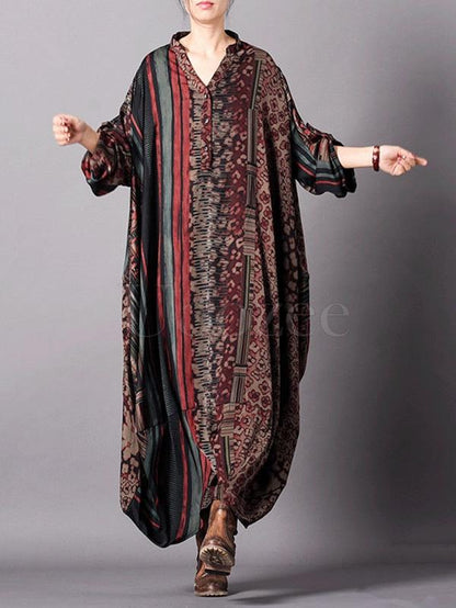 Super Loose Silk Vintage Long Dress