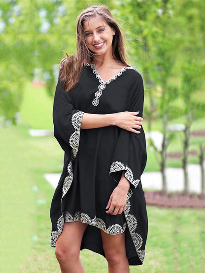 Lacy Plus Size Loose Flared Sleeves Cover-ups