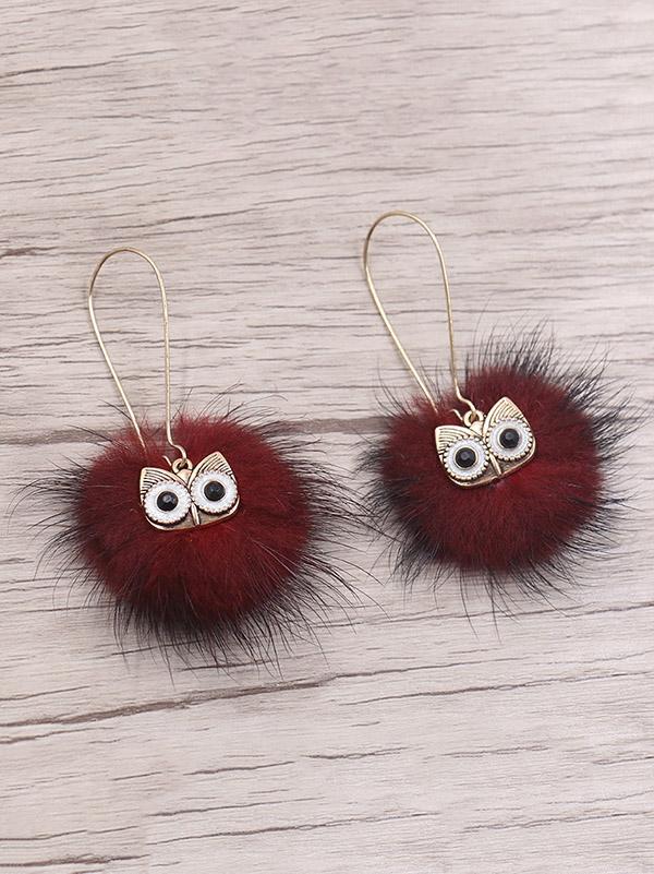 Cute 8 Colors Bohemia Owl Earrings