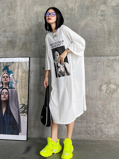 Original Printed Round-Neck Dress