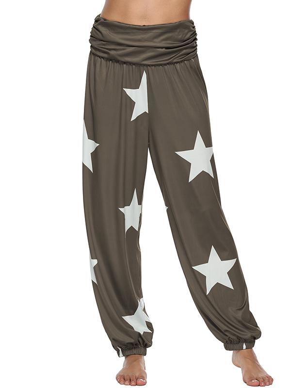 Stars Printed Plus Size Loose Harem Pants