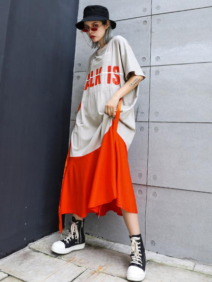 Oversize Split-joint T-Shirt Dress