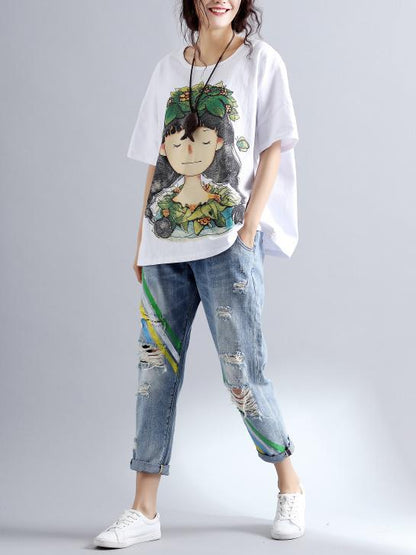 Loose Plus Size White shirt