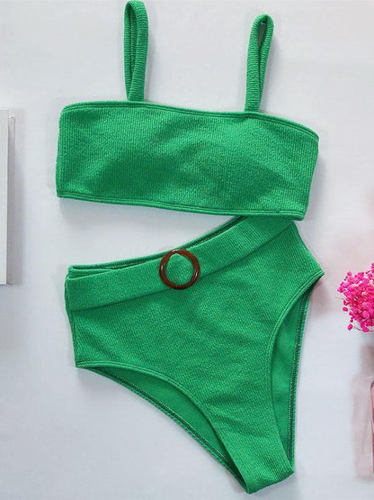 Waist-Buckled Bikini Swimsuit
