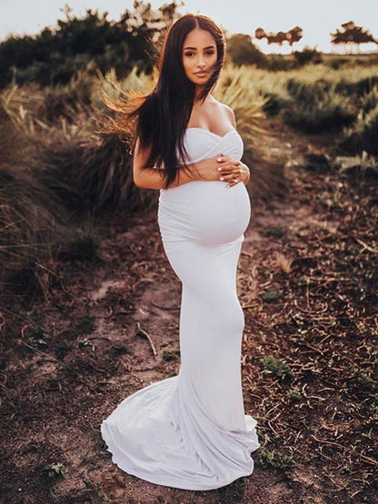 Maternity Bandeau Bodycon Maxi Dress