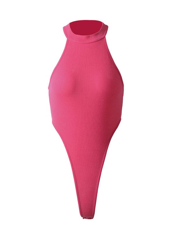 Solid Color Sexy Wrap Sleeveless Bodysuits