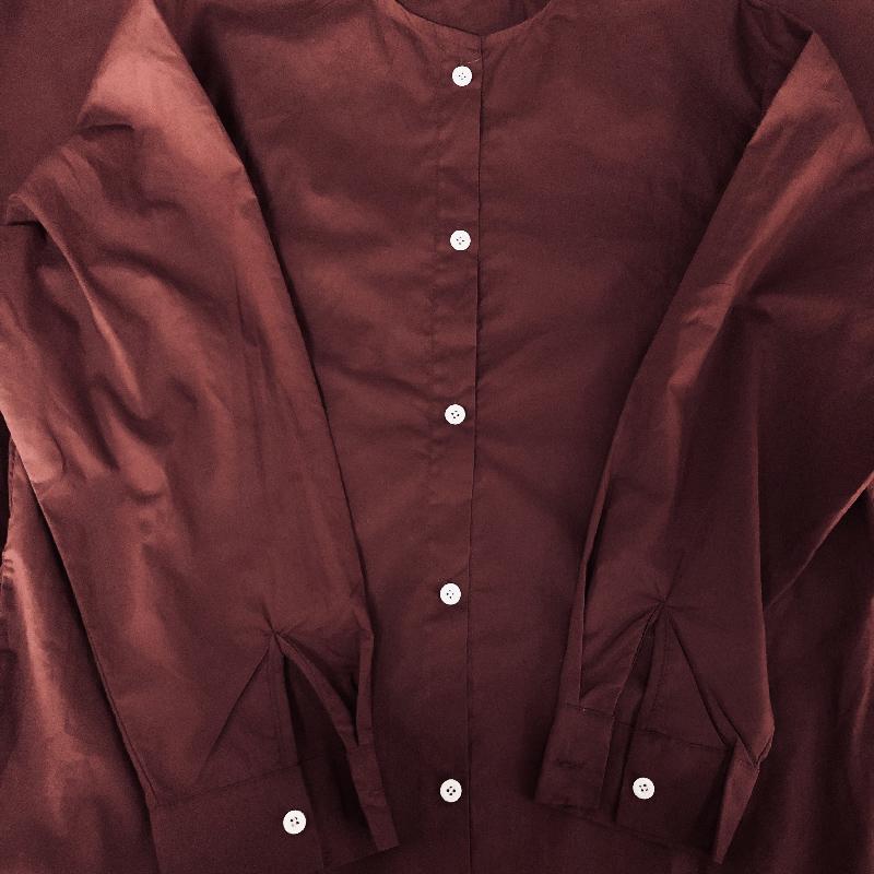 Burgundy Casual Long Sleeves Long Dress