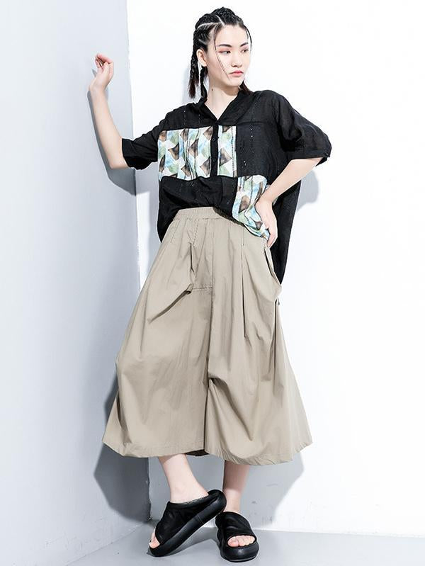 Original Printed V-Neck Blouses&Shirts Tops