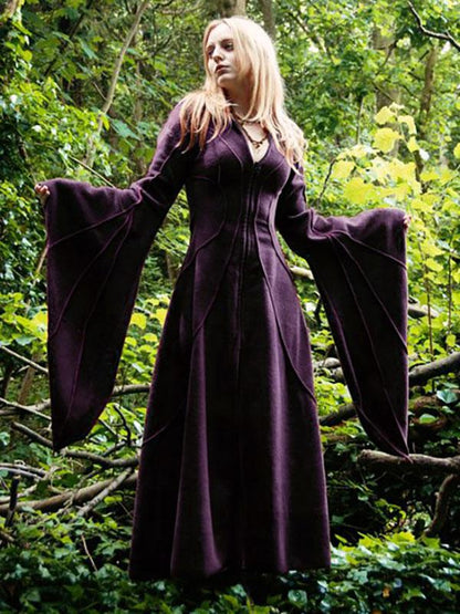 Split-joint Flared Sleeves Maxi Dress