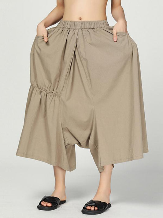 Loose Wide-leg Designed Cotton Pants