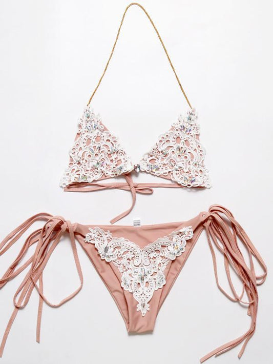Rhinestone Decorated Bilinis Swimwear
