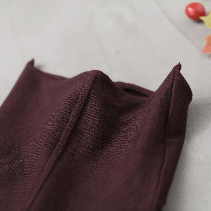 Buykud Loose Literary Irregular Split Hem Sweater Dress