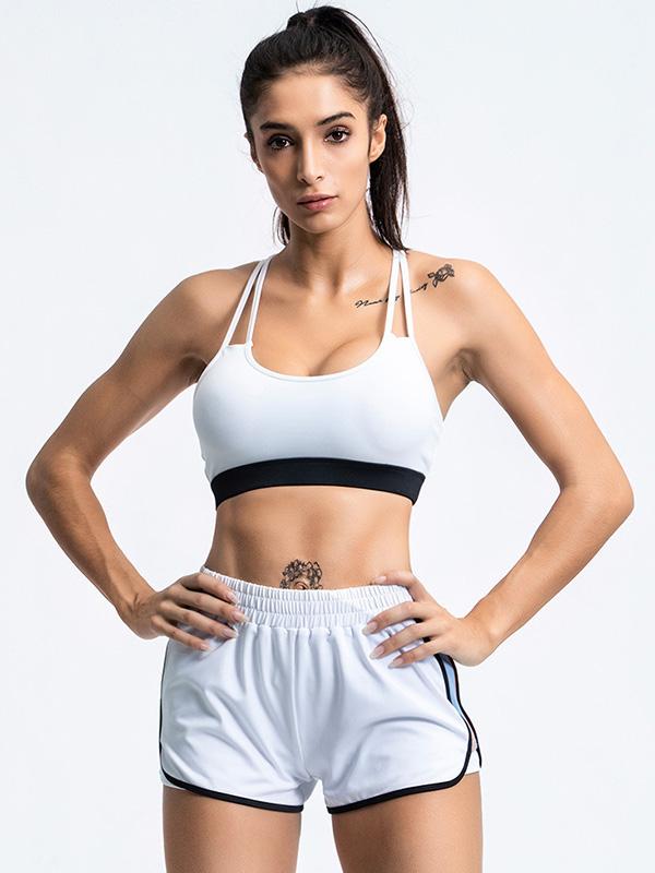 Contrast Color Printed Breathable Sports Shorts