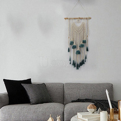 Tie-dyed Colorful Tasseled Crochet Decoration