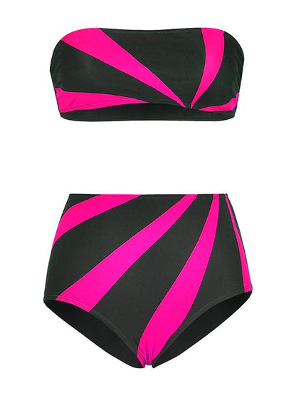 Contrast High Waisted Bikini Set