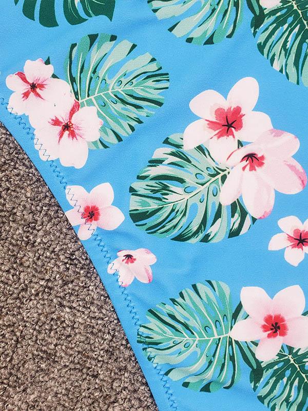 Knotted Bandeau Belted Split Bikini Swimsuit