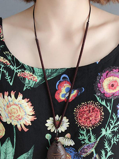 Summer New Loose Oversize Printed Dress
