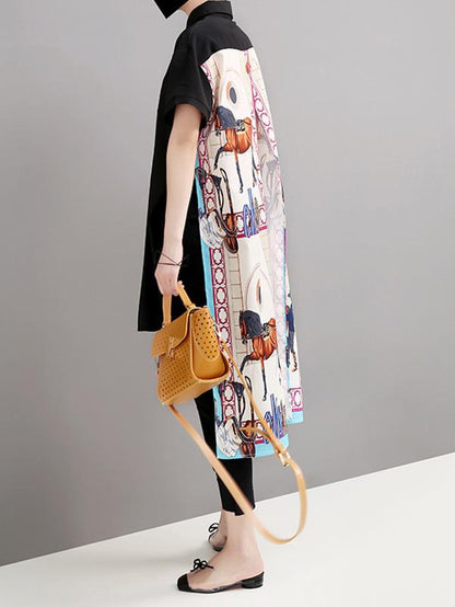 High-low Short Sleeves Backless Shirt