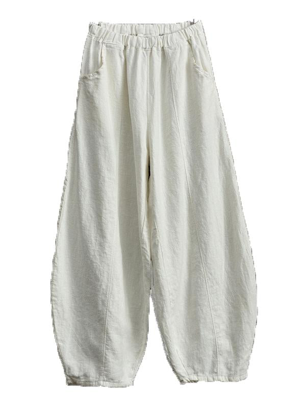 Casual Solid Puff Pants Bottoms