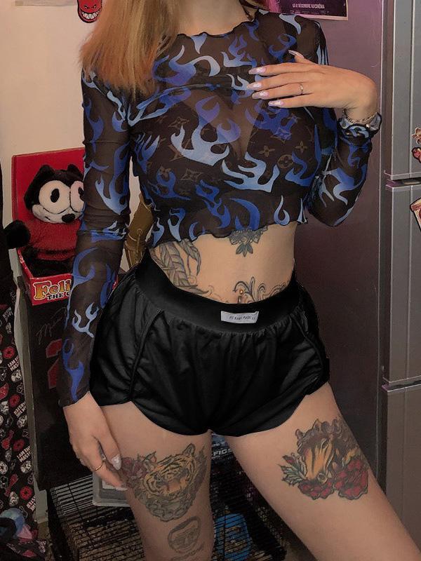 Casual Solid Color Loose Cropped Shorts