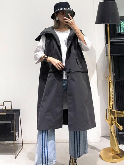 Split-joint Hoodies Long Vest