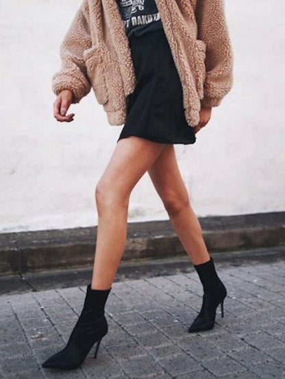 Fashion Solid Color High Heel Boots